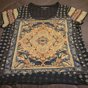 Lucky Brand Persian scoop neck top
